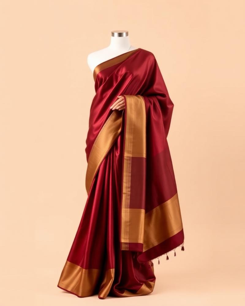 Maroon Kanchi Silk Saree
