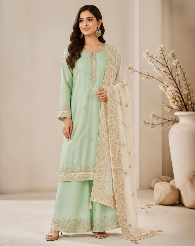 Mint Palazzo Kurta Set